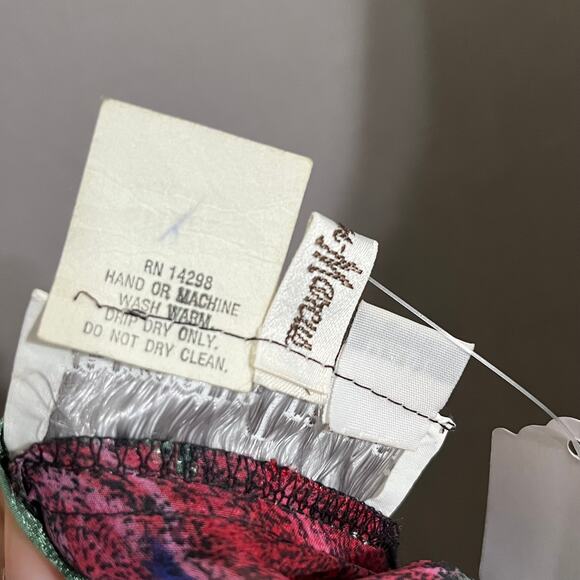 Vintage Georgette Trabolsi Floral Pink Purple Sheer Robe Sz-Small/Medium - Picture 11 of 11